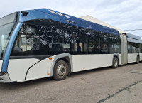 “Rīgas satiksme” conducts trial runs with an almost 25-metre-long electric bus