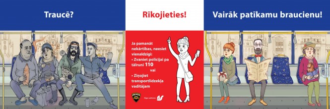 "Rīgas satiksme" sadarbībā ar pašvaldības policiju uzsāk kampaņu par drošību sabiedriskajā transportā